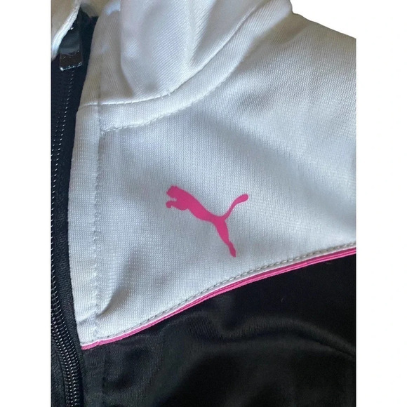 Puma Jacket Toddler Size 2T Athletic Zip Up Logo Long Sleeve Weight Pink Black - Picture 3 of 8